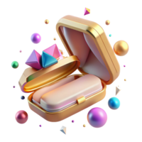vibrant traditional Old Fashioned Spectacle Case Open View Transparent Background png