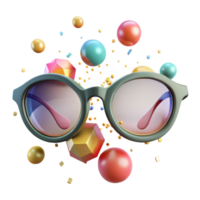 impressive creative Old Fashioned Spectacles Front View Transparent Background detailed png