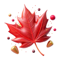 extraordinary minimalist Red Autumn Leaf Transparent Background Image high quality png