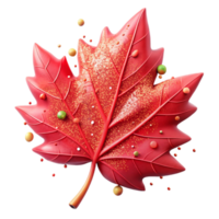 impressive artistic Red Autumn Leaf Transparent Background Image detailed png