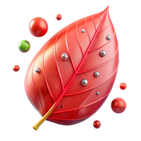 stunning artistic Red Birch Leaf with Holes Isolated Transparent Background professional png