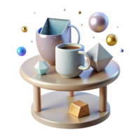 extraordinary creative Shadow of Coffee Mug on Desk Transparent Background high quality png