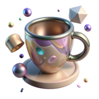 impressive artistic Shadow of Cup with Handle Transparent Background detailed png