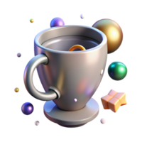 serene contemporary Shadow of Cup with Handle Transparent Background exclusive png
