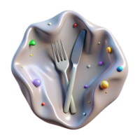 elegant vintage Shadow of Fork with Tines Isolated high quality png