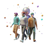 beautiful classic Shadow of Group of People Walking Transparent Background genuine png