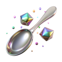 wonderful artistic Shiny Silver Spoon Transparent Background Element high quality png