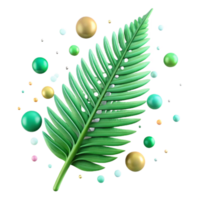 extraordinary abstract Single Green Fern Frond Isolated with Realistic Detail png