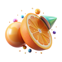 beautiful minimalist Single Orange Slice Side View Transparent Background Isolated original png