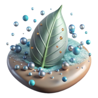 beautiful modern Single Leaf Floating on Water Isolated high resolution png
