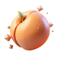 beautiful abstract Single Peach Cutout on Transparent Background original png