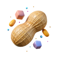 dramatic rustic Single Peanut Cutout on Transparent Background premium png