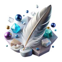 magnificent abstract Single White Feather Gently Falling Cutout Transparent Background high resolution png