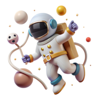 serene modern Space Walking Astronaut Cutout with Tether Line professional png