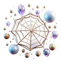 stunning abstract Spider Web Transparent Background with Dewdrops original png