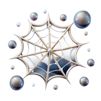 serene minimalist Spider Web with Dewdrops Transparent Background authentic png