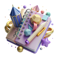 wonderful rustic Spiral Notebook Top View Transparent Background png