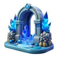 serene classic Underwater City Gate with Blue Glow Transparent Background high quality png