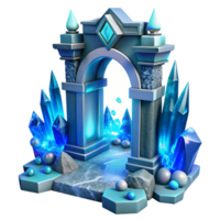 serene traditional Underwater City Gate with Blue Glow Transparent Background high resolution png