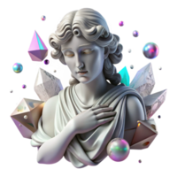 stunning artistic Whispering Statue Isolated with Mysterious Shadows high quality png