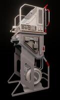 Side view computer industry science fiction 3d rendering wallpaper background photo