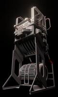 View of computer research science fiction technology 3d rendering wallpaper background photo