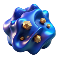 vibrant modern Abstract 3d Blob Shape Blue Gradient Cutout authentic png