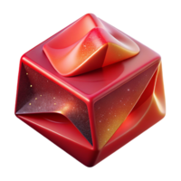 stunning creative Abstract 3d Cube Shape Red Gradient Cutout authentic png
