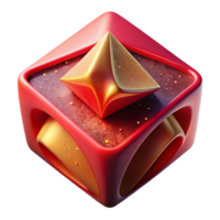 impressive rustic Abstract 3d Cube Shape Red Gradient Cutout original png