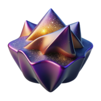 vibrant rustic Abstract 3d Rendered Shape with Gradient Colors Transparent authentic png