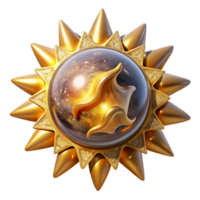 vibrant creative Abstract Sun Iconography Isolated on Transparent Background high quality png