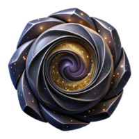 serene artistic Black Galaxy Spiral Fractal Space Transparent Background professional png