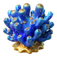impressive abstract Blue Deep Sea Coral Fractal Marine Life Isolated authentic png