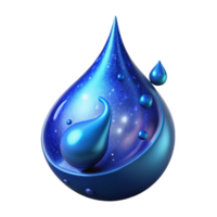 beautiful creative Blue Water Droplet Splashing on Surface Isolated Element authentic png