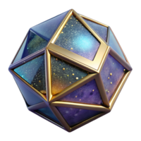 impressive vintage Dodecahedron 3d Model Cutout Rotating View Transparent Background professional png
