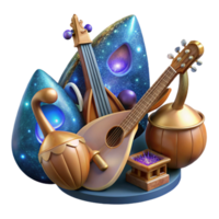 extraordinary classic Folk Music Instruments Cutout with Rustic Charm Isolated professional png