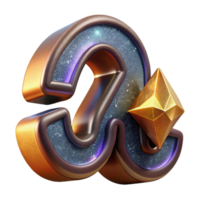 wonderful creative Stylized 3d Letters with Transparent Background png