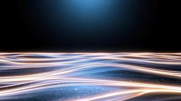 Abstract background with glowing lines and waves photo