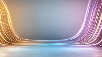Abstract background with neon light lines photo