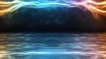 Abstract background with glowing light and water photo