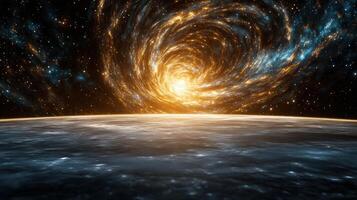 An image of a spiral galaxy in space photo