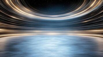Abstract background with light trails and water photo