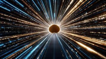 A golden egg is shown in a light tunnel photo