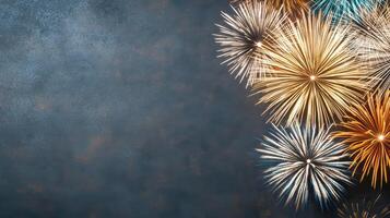 Fireworks on a dark background photo