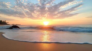 Sunset on the beach in sri lanka photo