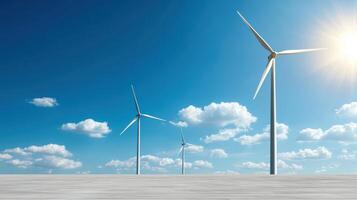 Wind turbines on a sunny day photo