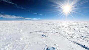 vast expanse of polar ice under bright sun, showcasing climate change effects photo