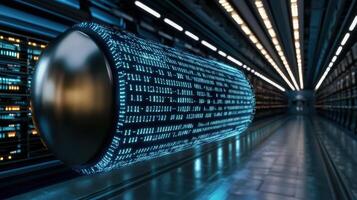 A large data storage device in a data center photo