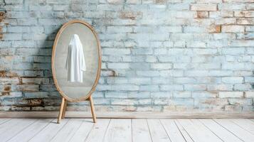 haunted mirror reflecting ghostly figure in vintage setting photo