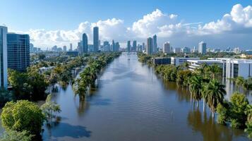 inundado río en brisbane, qld, Australia foto